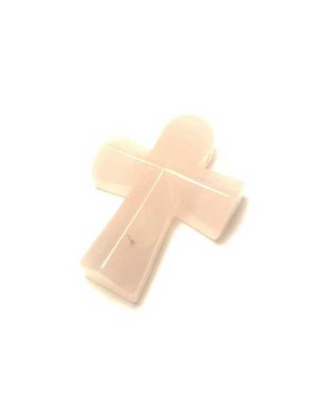 Pendentif croix en Quartz rose - encens.business | Minéraux