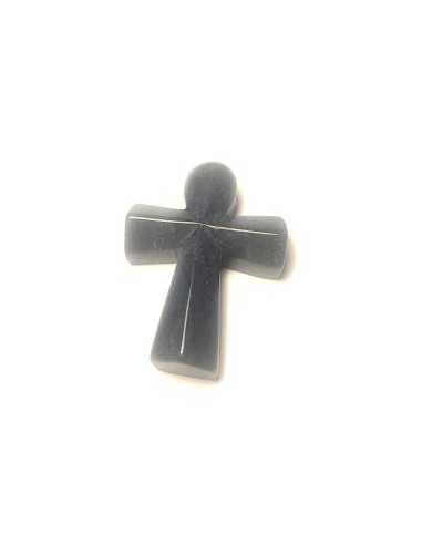 Pendentif croix en Dumortiérite - encens.business | Minéraux