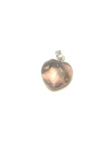 Pendentif coeur en Rhodonite - encens.business | Minéraux