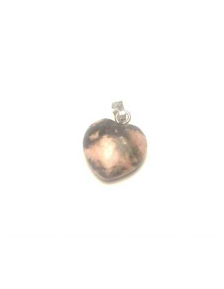 Pendentif coeur en Rhodonite - encens.business | Minéraux