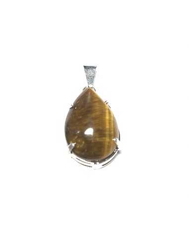 Pendentif cerclé en Oeil de tigre - encens.business | Minéraux