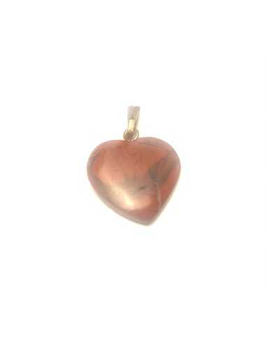 Pendentif coeur en Jaspe rouge - encens.business | Minéraux