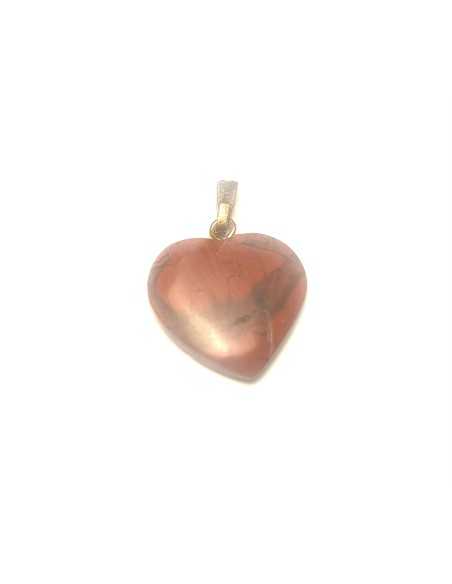 Pendentif coeur en Jaspe rouge - encens.business | Minéraux