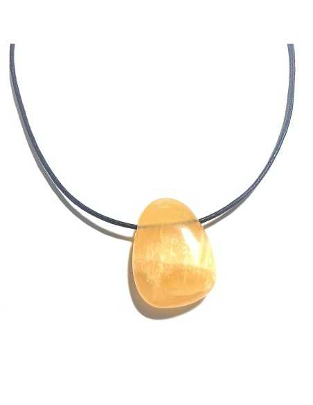 Pendentif percé XL en Calcite orange - Minéraux | encens.business