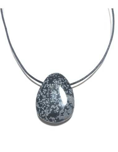 Pendentif percé XL en Obsidienne neige - Minéraux | encens.business