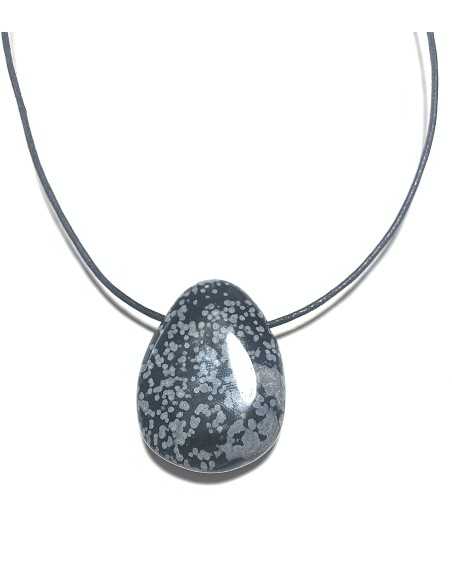 Pendentif percé XL en Obsidienne neige - Minéraux | encens.business